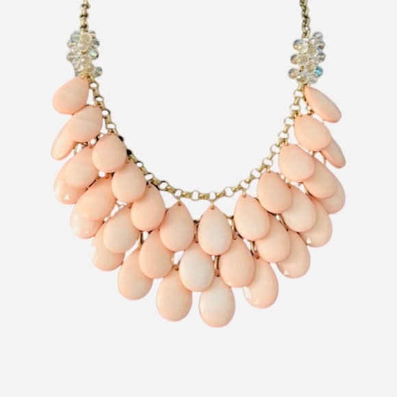 Francesca's Collections Jewelry - SOLD: Francescas Pink Teardrop Necklace Chunky Dangle Custom Jewelry Wedding